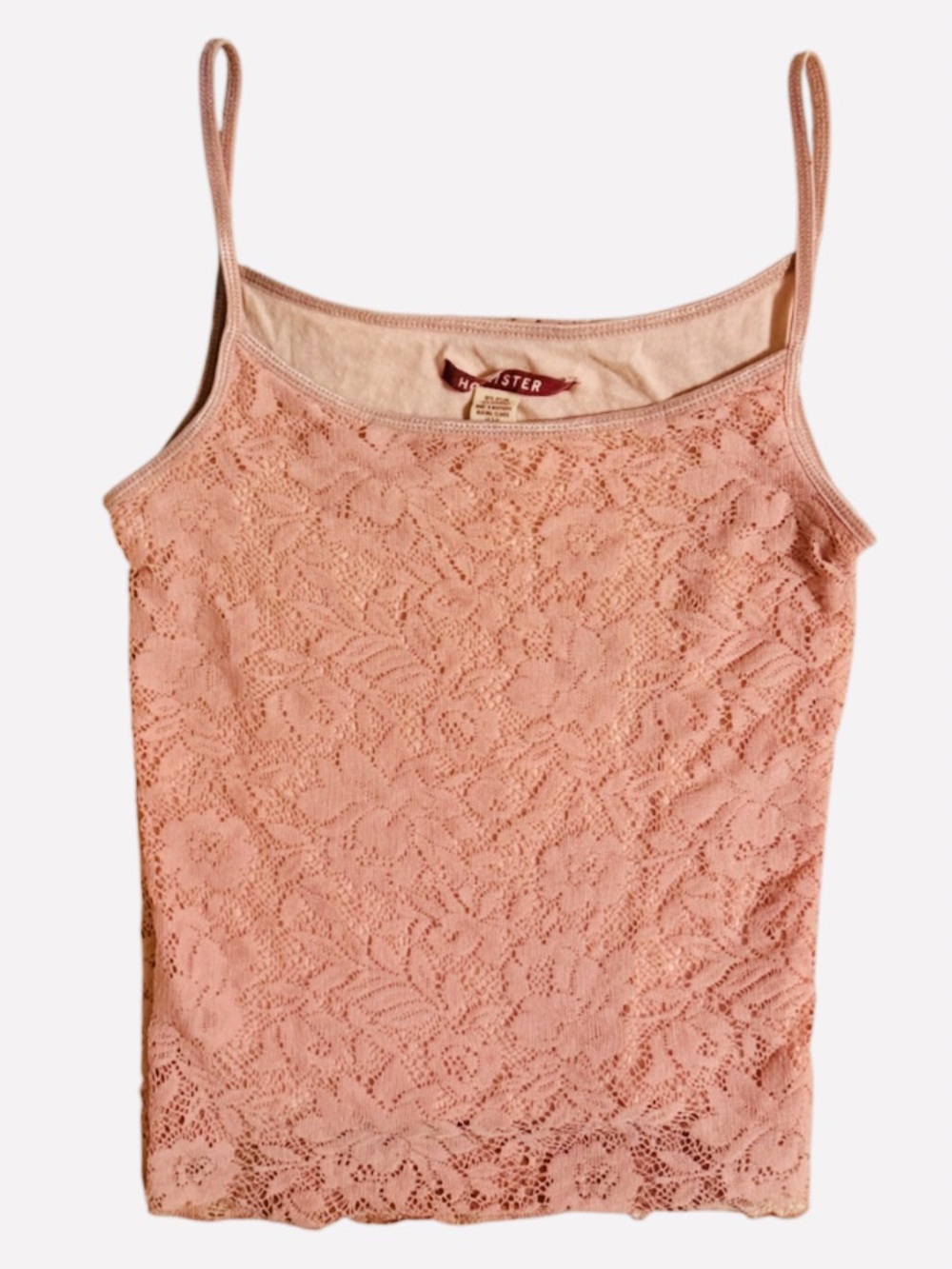 Hollister VTG Mauve Lace Overlay Camisole Lined with Thin Straps Y2K⭐️⭐️⭐️⭐️⭐️